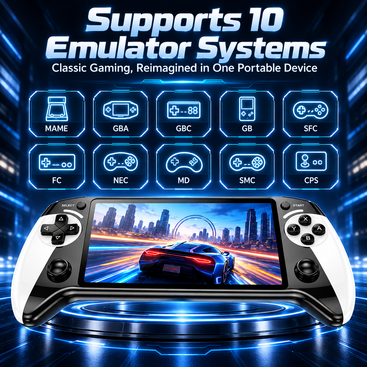 🎮 Portable Retro Game Console –  5.5' HD Screen & 10 Retro Systems