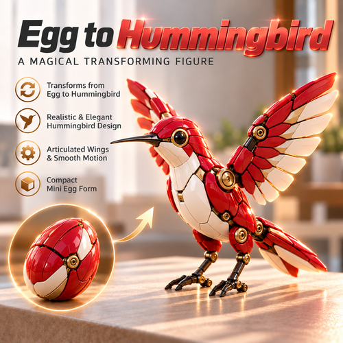 🐦 2-in-1 Transforming Hummingbird Egg – Mechanical Bird Figure