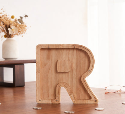 💛 Wooden Letter Piggy Bank – A Special Place for Their First Savings