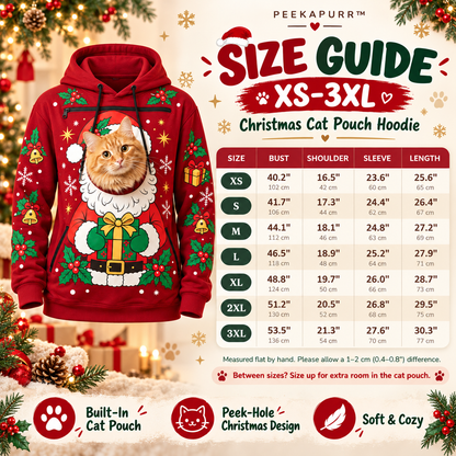 🎅Christmas Cat Pouch Hoodie – Cozy Hands-Free Pet Carrier🐱