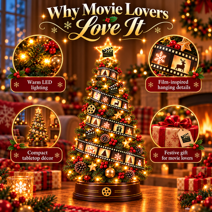 🎬Film Strip Christmas Tree Light – LED Tabletop Christmas Decor for Movie Lovers