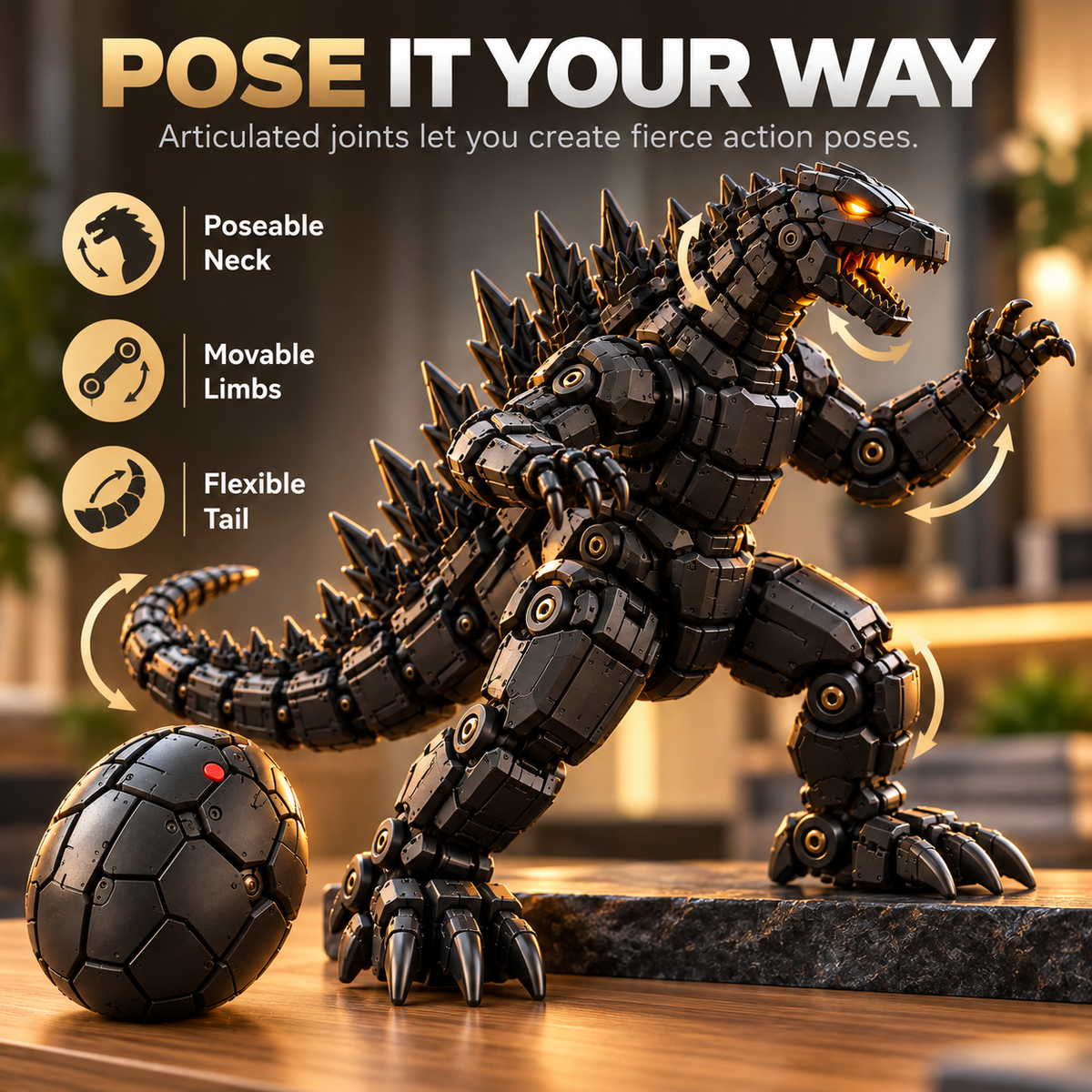 🥚🦖 Egg to Godzilla – 2-in-1 Transforming Mechanical Monster Figure