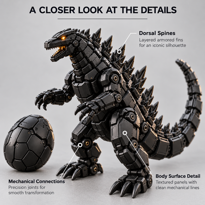 🥚🦖 Egg to Godzilla – 2-in-1 Transforming Mechanical Monster Figure