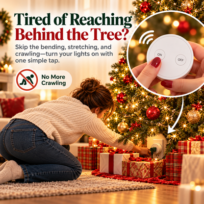 🎄Wireless Christmas Tree Light Switch – Remote-Control Outlet with Easy ON/OFF Buttons