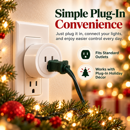 🎄Wireless Christmas Tree Light Switch – Remote-Control Outlet with Easy ON/OFF Buttons
