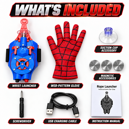 🕸️⚡ WebStrike™ Wrist Launcher – Rechargeable Web-Shooting Action