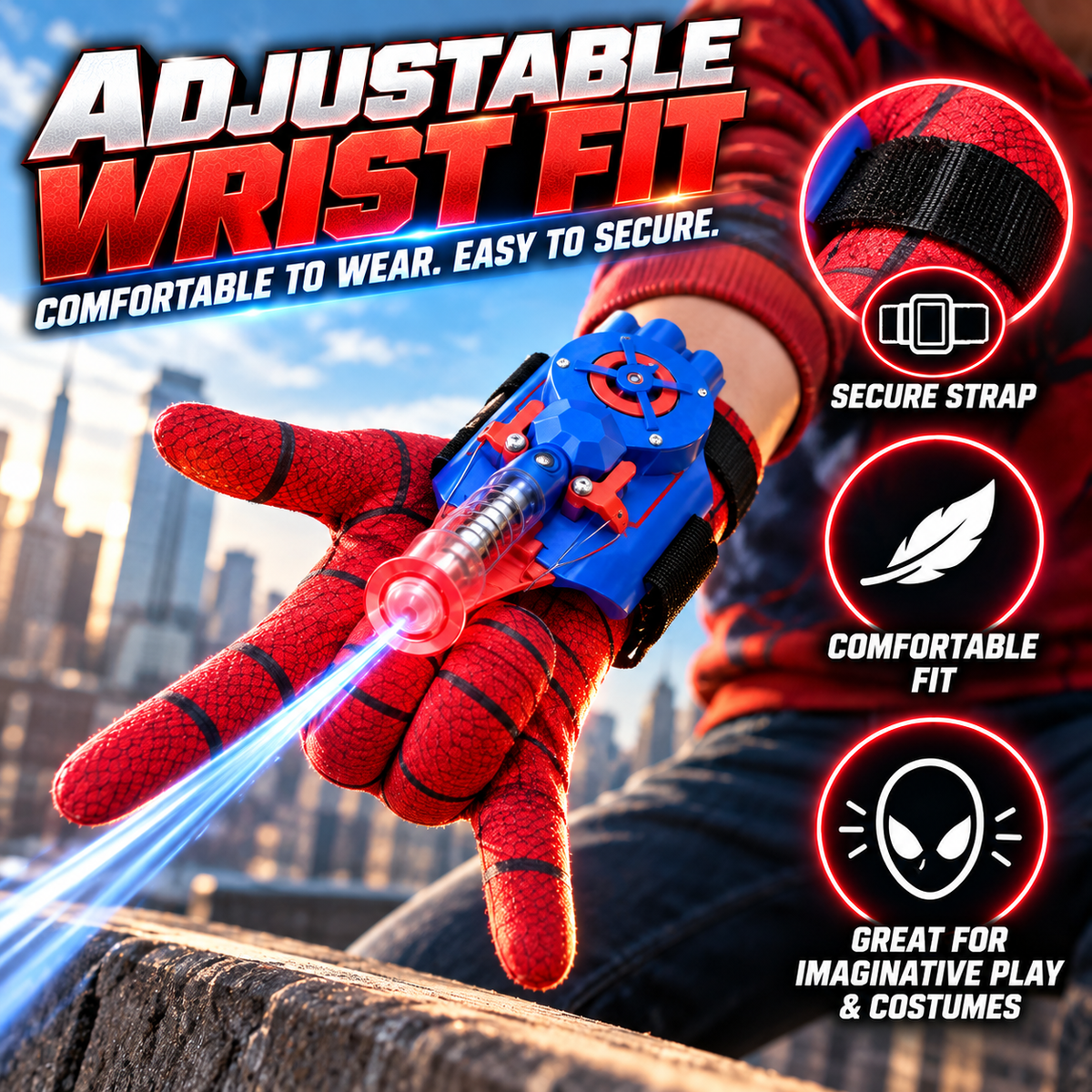 🕸️⚡ WebStrike™ Wrist Launcher – Rechargeable Web-Shooting Action