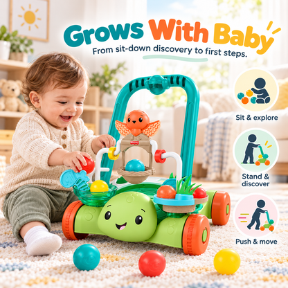 🐢Moves With You Turtle Walker, Baby & Toddler Activity Push Toy, 5 Balls
