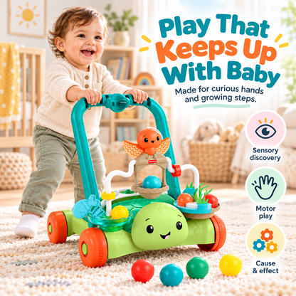 🐢Moves With You Turtle Walker, Baby & Toddler Activity Push Toy, 5 Balls