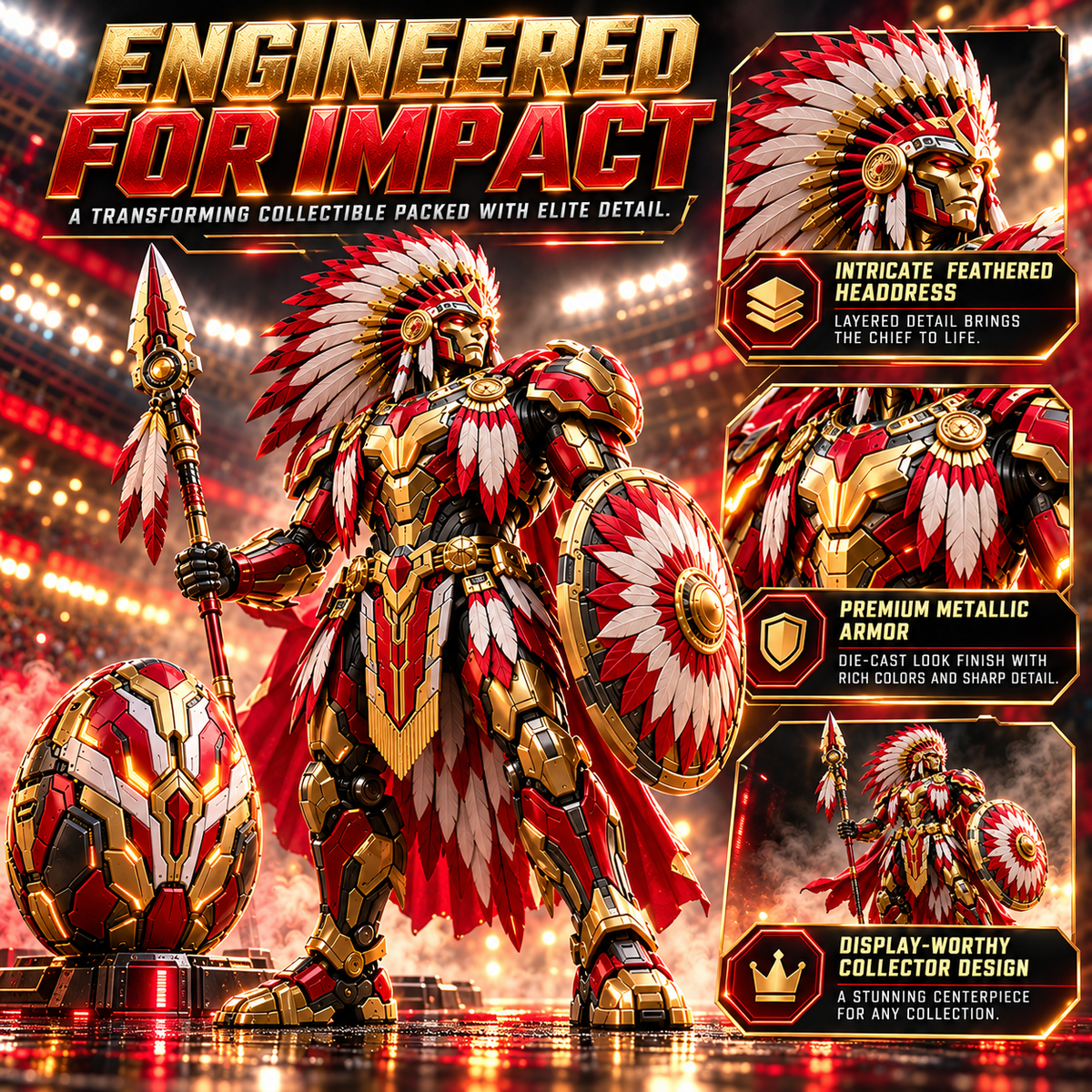 ⚙️ ChiefMorph Egg-to-Warrior Transforming Figure – Mechanical Armor Collectible