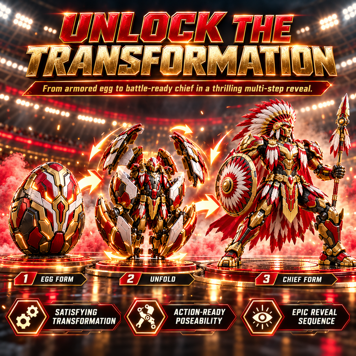 ⚙️ ChiefMorph Egg-to-Warrior Transforming Figure – Mechanical Armor Collectible