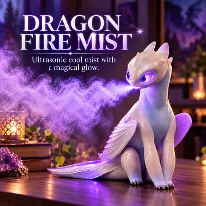 🐉 Mystic White Dragon Mist Humidifier – Purple LED Cool Mist Fantasy Decor