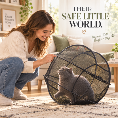 🔥New Portable 360° Cat Playpen – Their Safe Little Space Anywhere