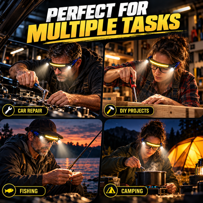 🔥Hands-Free LED Work Glasses with Wide Front Beam, Side Lights & Over-Glasses Fit