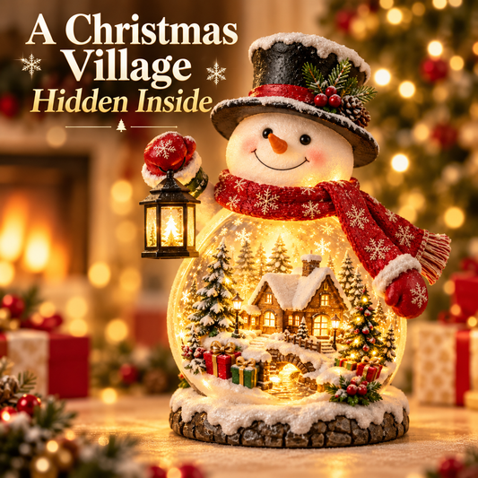 ⛄ Christmas Village Snowman Glow – Lighted Holiday Tabletop Décor