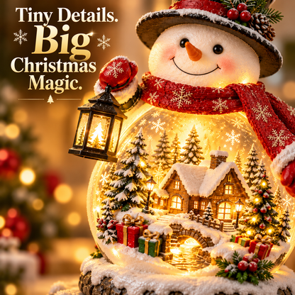 ⛄ Christmas Village Snowman Glow – Lighted Holiday Tabletop Décor