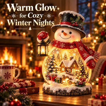 ⛄ Christmas Village Snowman Glow – Lighted Holiday Tabletop Décor