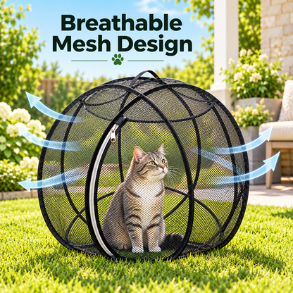 🐱 Pop-Up Cat Playpen – 32' Breathable Mesh Indoor & Outdoor Pet Enclosure
