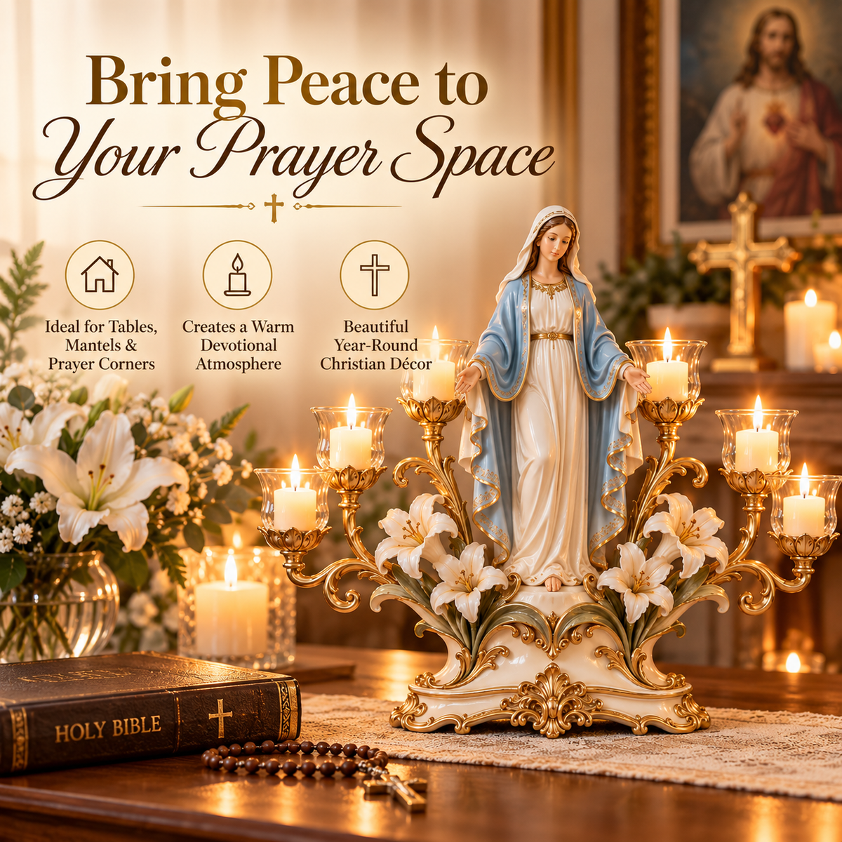 🕯️🎁 Light of His Presence™ Christian Candleholder – A Meaningful Faith Gift