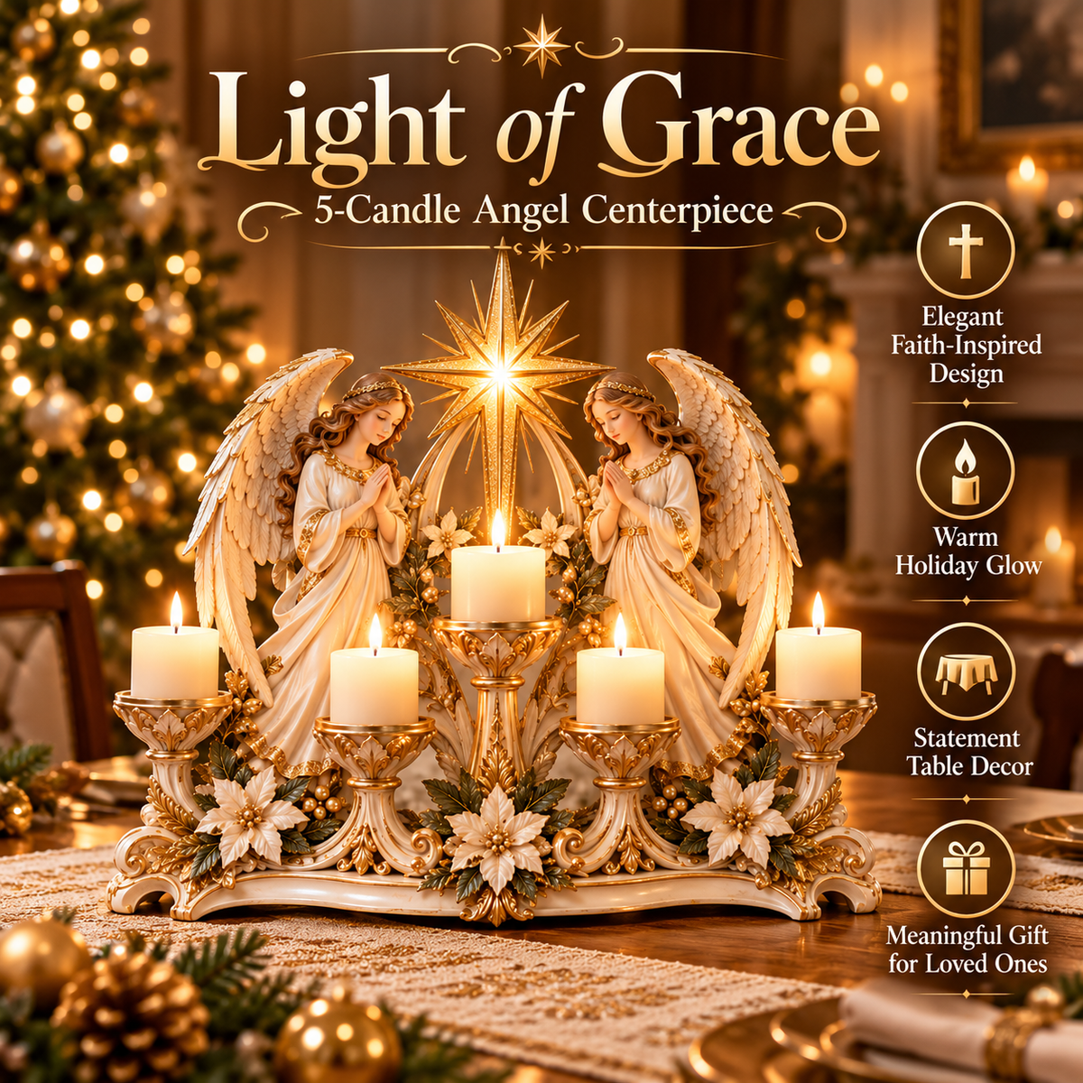 🕯️🎁 Light of His Presence™ Christian Candleholder – A Meaningful Faith Gift