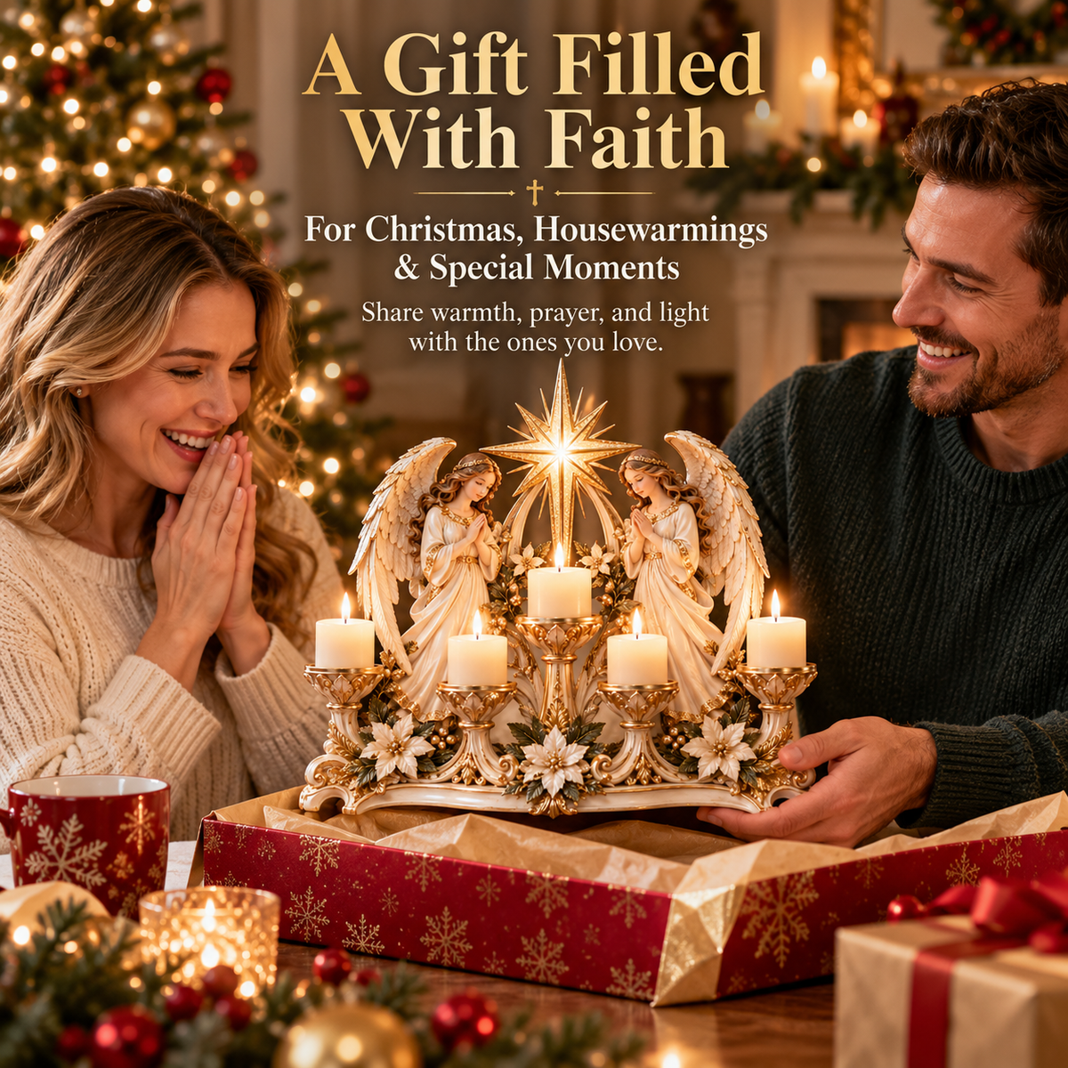🕯️🎁 Light of His Presence™ Christian Candleholder – A Meaningful Faith Gift