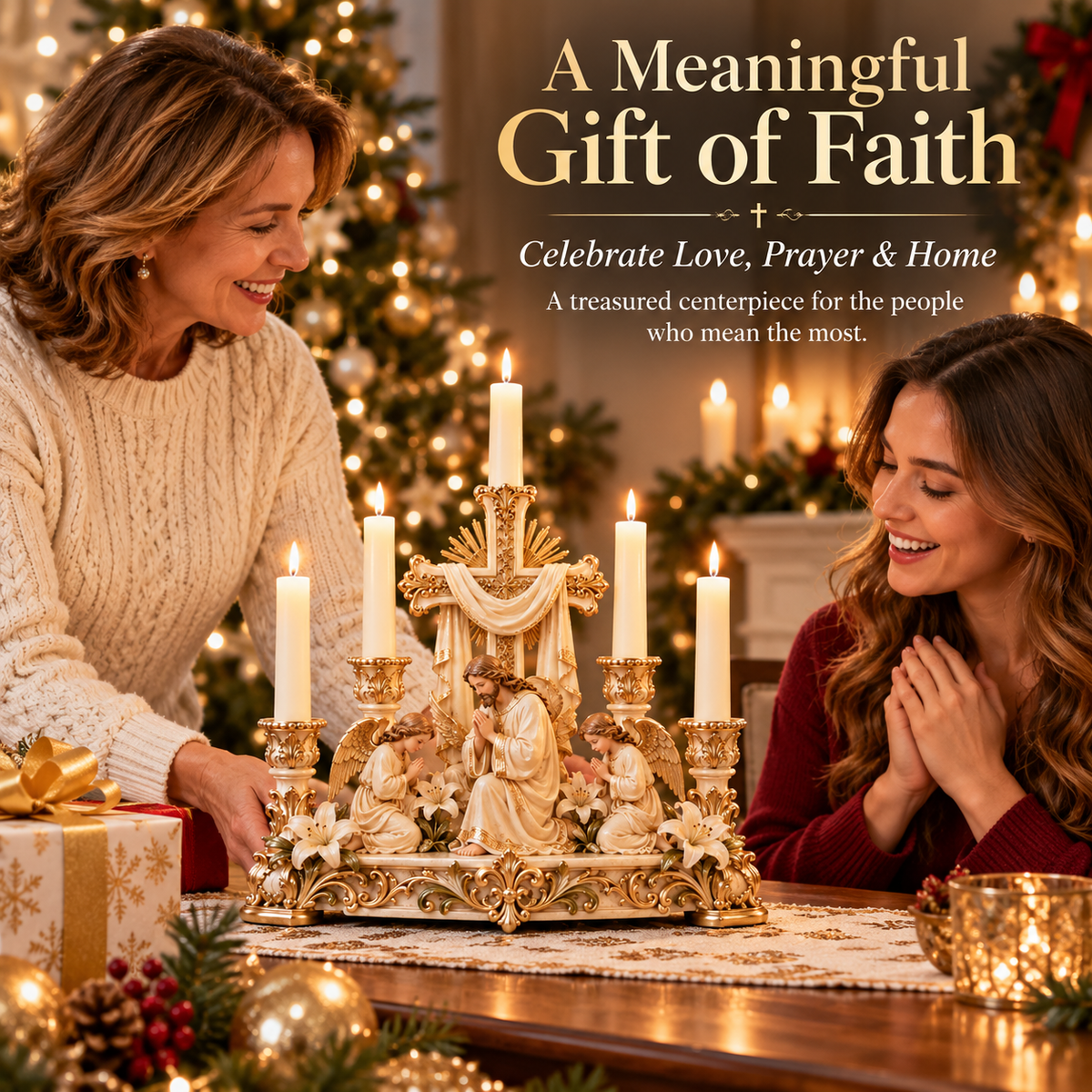 🕯️🎁 Light of His Presence™ Christian Candleholder – A Meaningful Faith Gift
