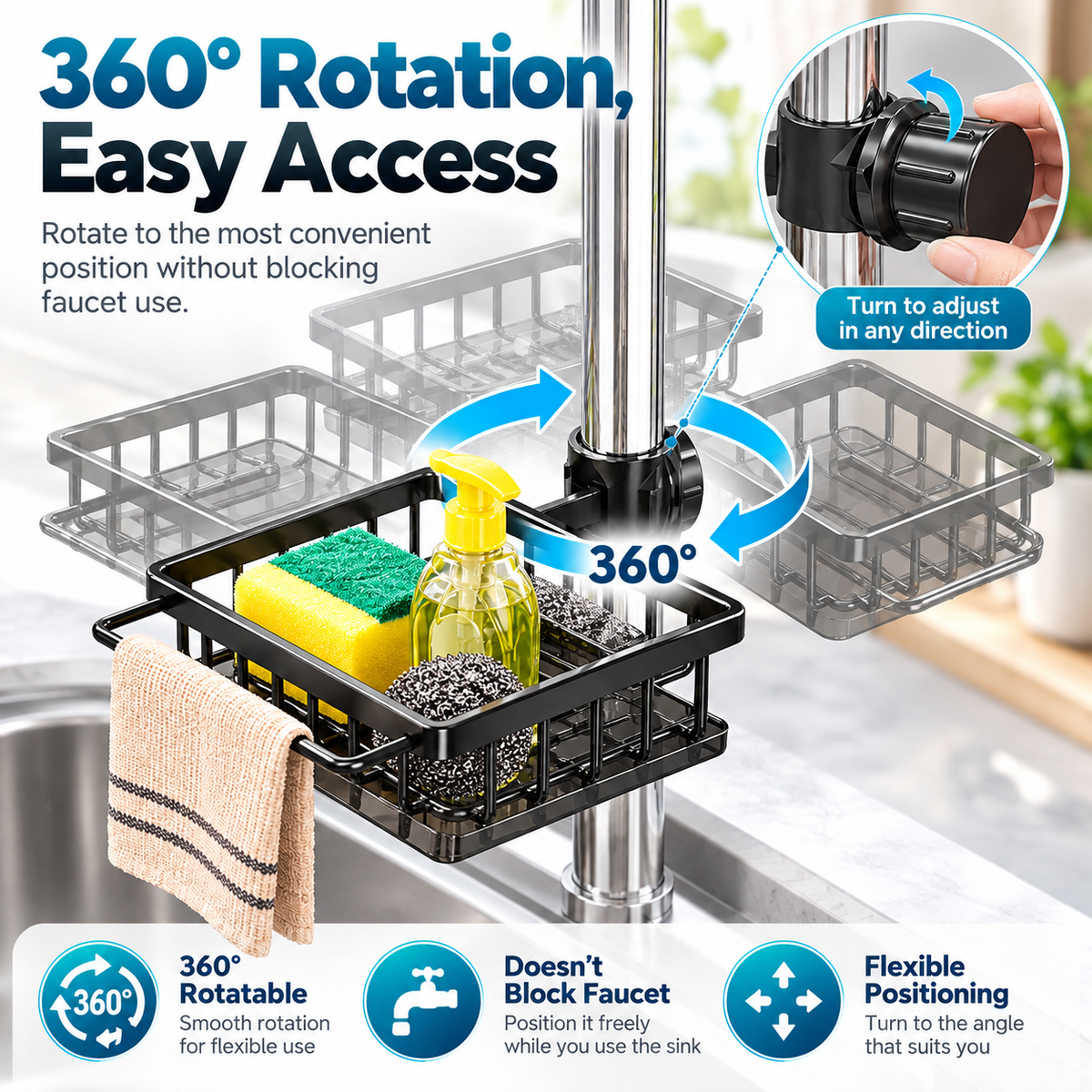 🎉Kitchen Sink Faucet Organizer