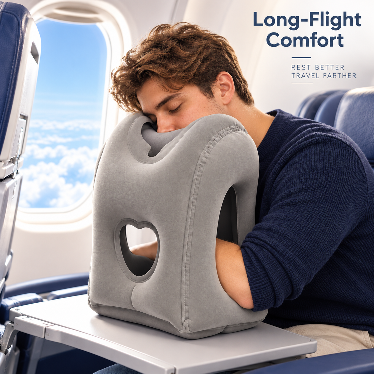 ✈️ Inflatable Airplane Sleep Pillow – Sleep Better on Every Flight