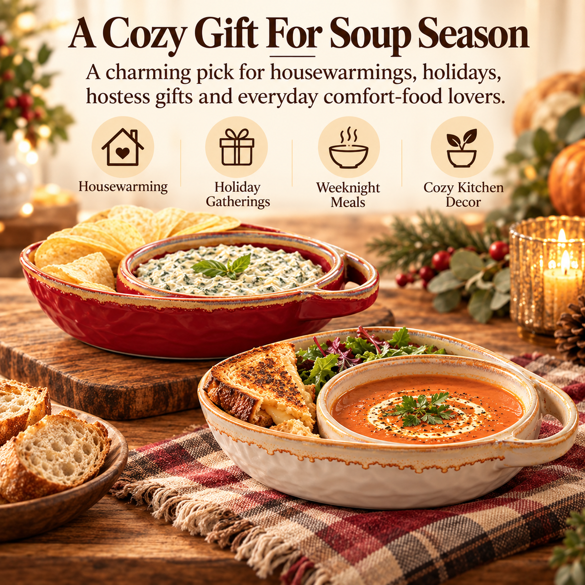 ✨Handmade Soup & Sandwich Bowl Set / Cozy Meals🥣