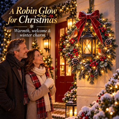 ✨Last Day 49% OFF✨A Robin Glow™ – Lighted Robin Christmas Wreath
