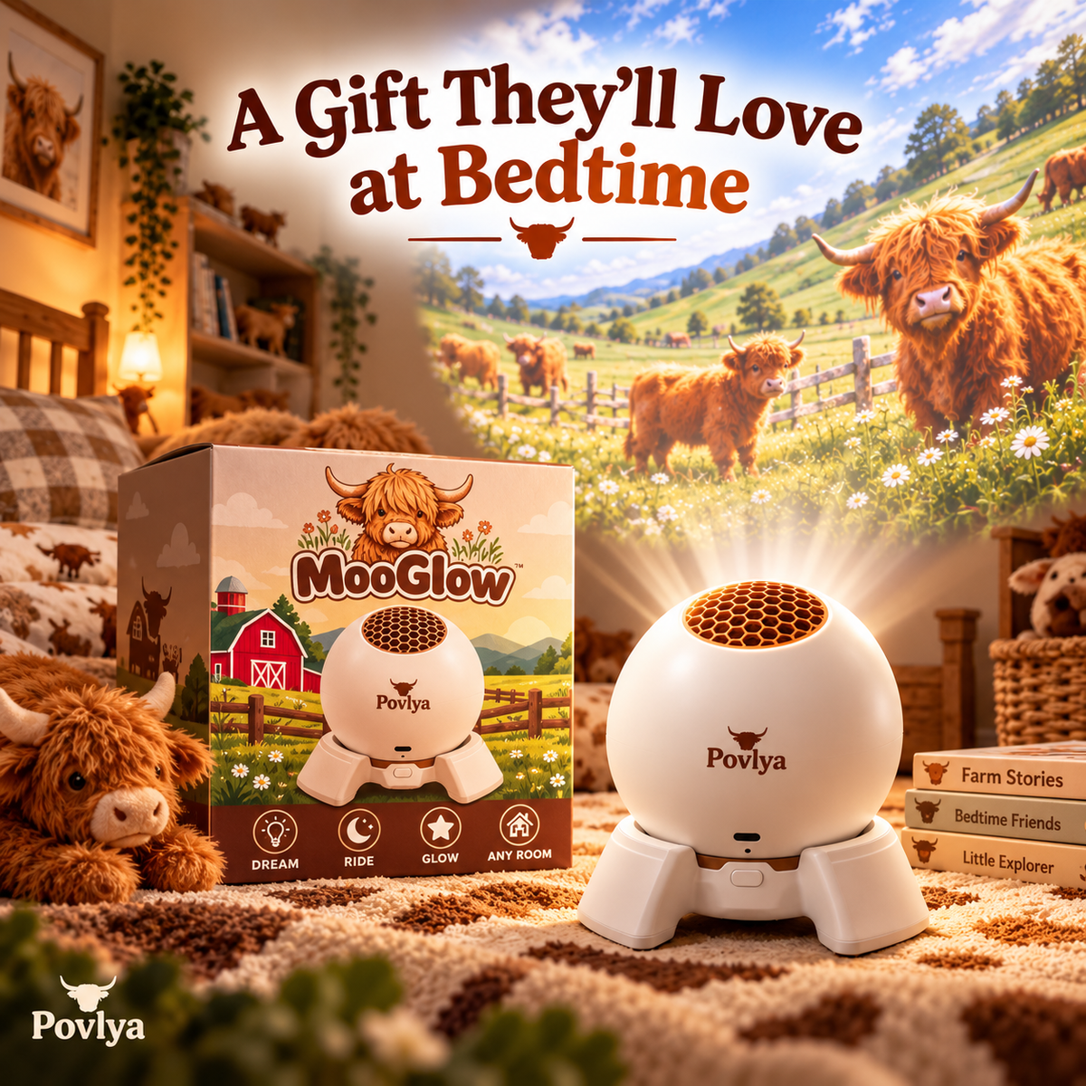 🐮 Highland Cow Farm Projector ✨ Bring Country Charm Into Your Home
