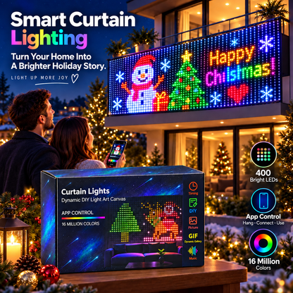 🌈📱Turn Your Balcony Into A Giant LED Light Show! 🎄 Smart Animated Mesh Screen 🎆