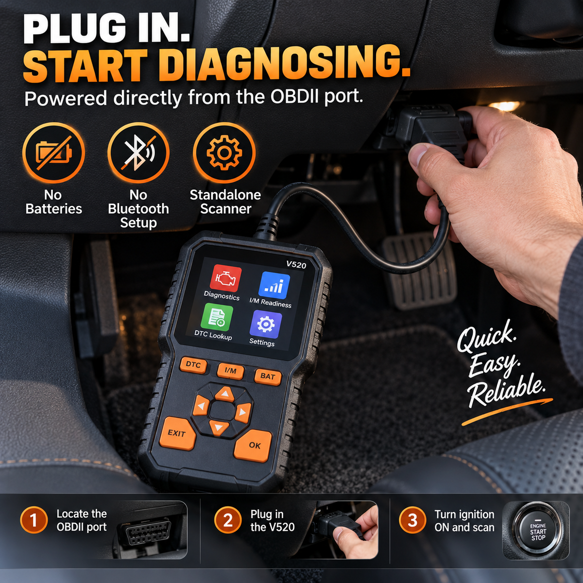 🔥 Save 50% Today | V520 OBD2 Scanner – Car Code Reader with Live Data