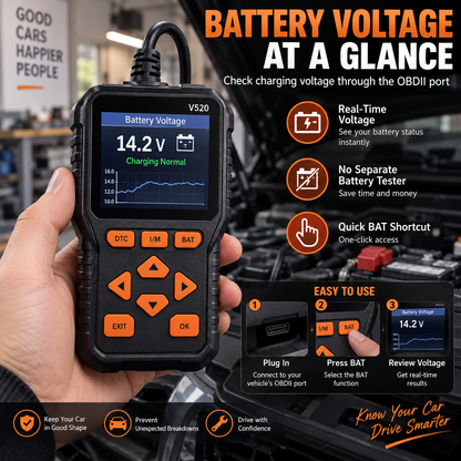 🔥 Save 50% Today | V520 OBD2 Scanner – Car Code Reader with Live Data