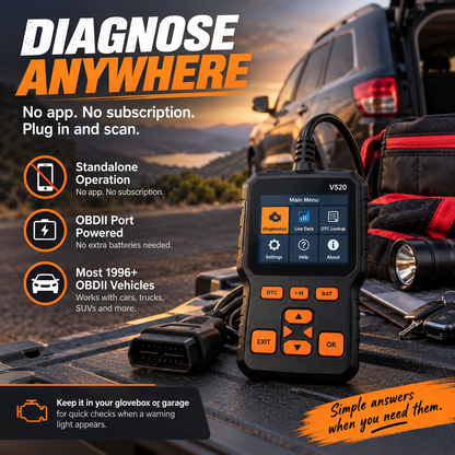 🔥 Save 50% Today | V520 OBD2 Scanner – Car Code Reader with Live Data