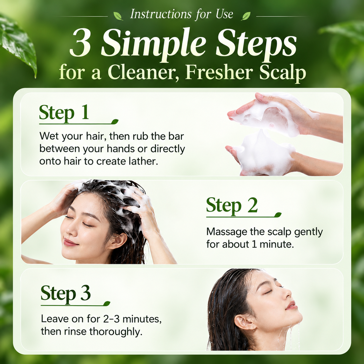 3-in-1 Herbal Shampoo Bar — Scalp Refresh, Oil Control & Stronger-Looking Hair