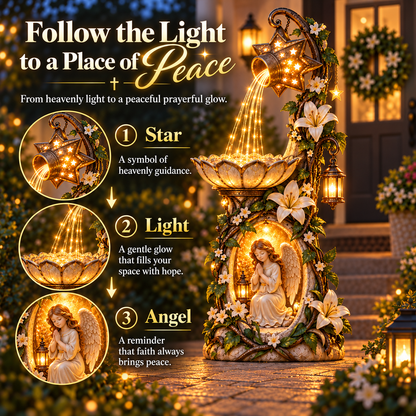 🔥 Last Day 49% OFF👼✨ Angel Starlight Garden Fountain – Faith-Inspired Lighted Outdoor Decor