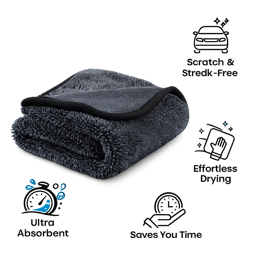 💧 Super Absorbent Microfiber Car Drying Towel – Streak-Free & Scratch-Free