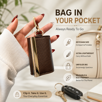 🔥 HOT SALE 15% OFF 🔥Portable Foldable Keychain Tote Bag | Reusable Shopping Bag