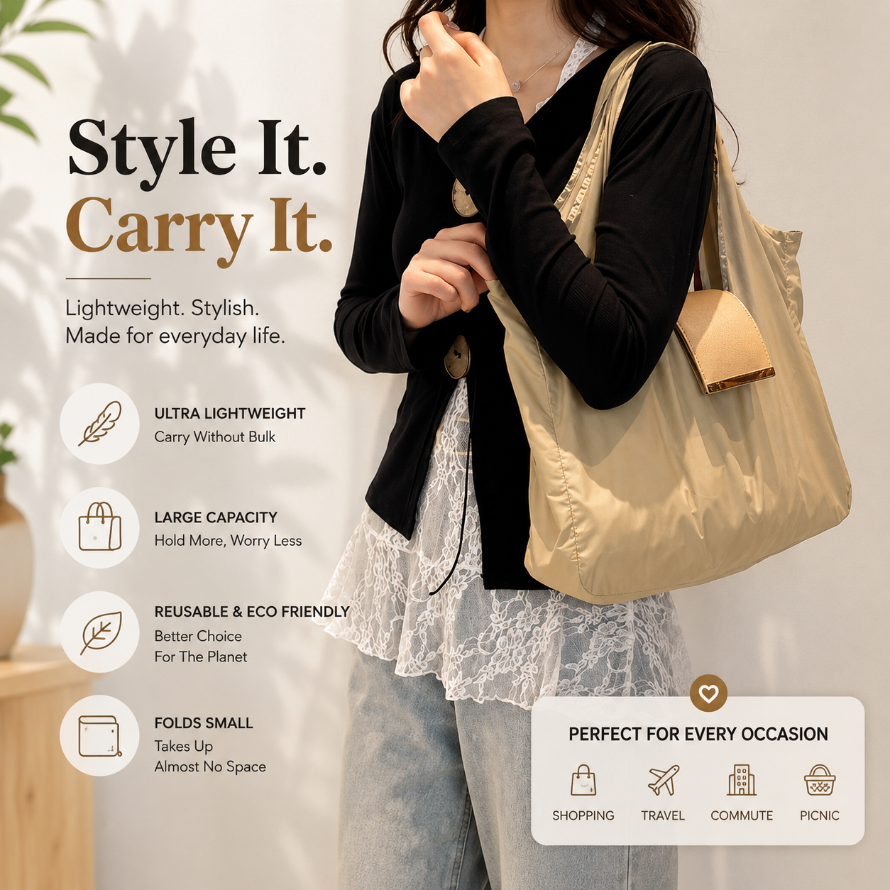 🔥 HOT SALE 15% OFF 🔥Portable Foldable Keychain Tote Bag | Reusable Shopping Bag