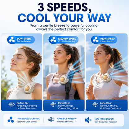 Portable Bladeless Clip-On Fan |360° Cooling • Hands-Free Comfort • Ultra Portable