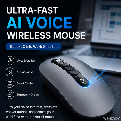 🖱️Speak, Click & Work Smarter — AI Voice Wireless Mouse