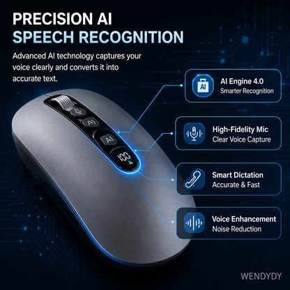 🖱️Speak, Click & Work Smarter — AI Voice Wireless Mouse