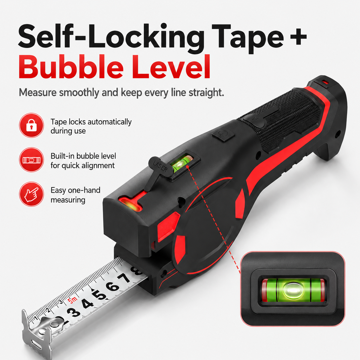✨📏 3-in-1 Laser Tape Measure