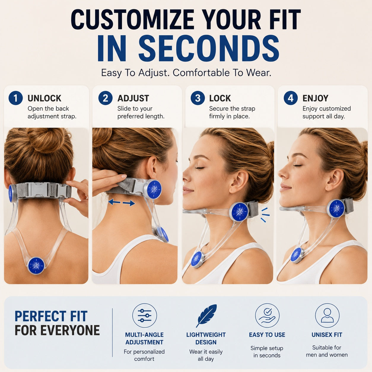 Feel Better Every Day|Ergonomic Neck Support for Work, Travel & Daily Comfort