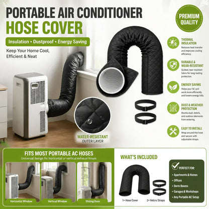 Stop Heat From Radiating Off Your AC Hose — Portable AC Insulated Hose Cover