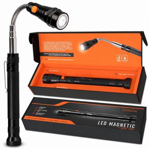 🔥LAST DAY 50% OFF - 🛠️🔦USB Rechargeable LED Telescoping Magnetic Pickup Tools
