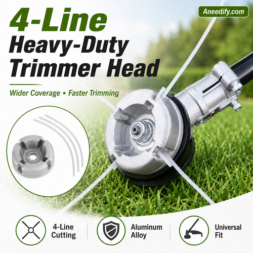 ⚙️ 50% OFF NOW! 🌿4-Line Aluminum Trimmer Head – Quick Reload Design