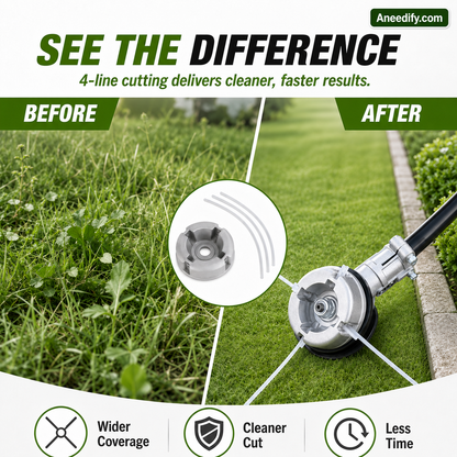 ⚙️ 50% OFF NOW! 🌿4-Line Aluminum Trimmer Head – Quick Reload Design