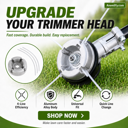 ⚙️ 50% OFF NOW! 🌿4-Line Aluminum Trimmer Head – Quick Reload Design